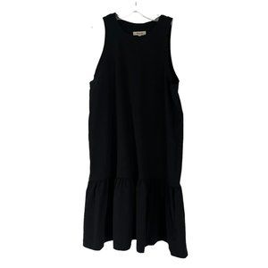 Madewell Brightside Ruffle Tank Mini Dress Black Lrg Women's Sleeveless Cotton